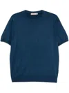 Canali Fine-knit T-shirt In Blue