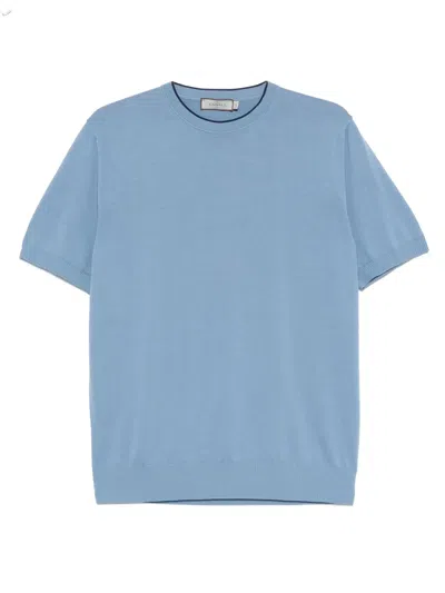 Canali Fine-knit T-shirt In Blue