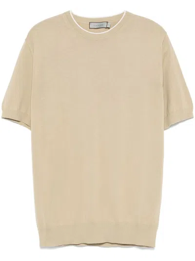 Canali Fine-knit T-shirt In Neutrals