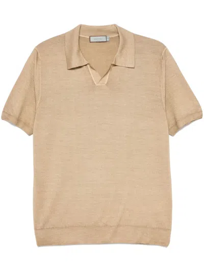 Canali Fine-knit Top In Brown