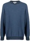Canali Fine-knit Wool Jumper In Blue