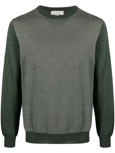 Canali Fine-knit Wool Jumper In Green