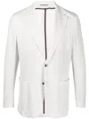 Canali Fitted Single-breasted Button Blazer In Grey