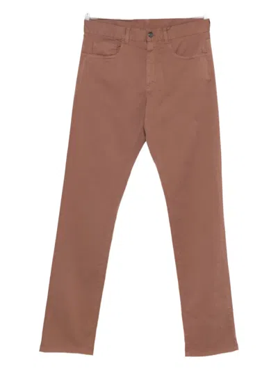 Canali Five-pocket Trousers In Brown