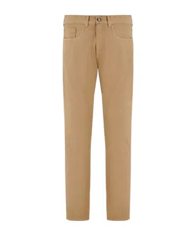 Canali Five-pocket Straight-leg Pants In Brown