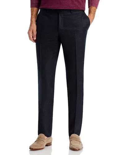 Canali Flannel Capri Trousers In Charcoal