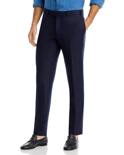 Canali Flannel Capri Trousers In Navy