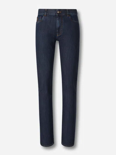 Canali Flared Jeans In Blue