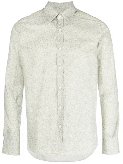 Canali Floral-print Long-sleeve Shirt In Green