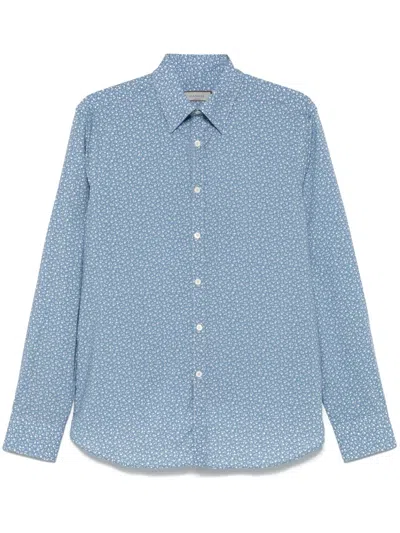 Canali Hemd Mit Blumen-print In Blue