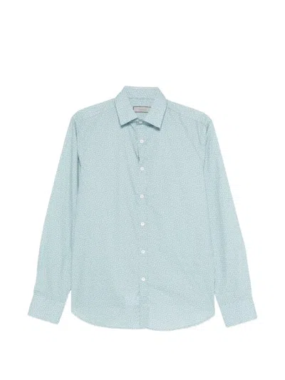 Canali Floral Shirt In Blue