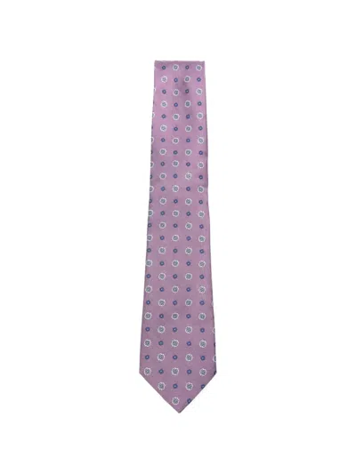 Canali Floral Tie In Purple