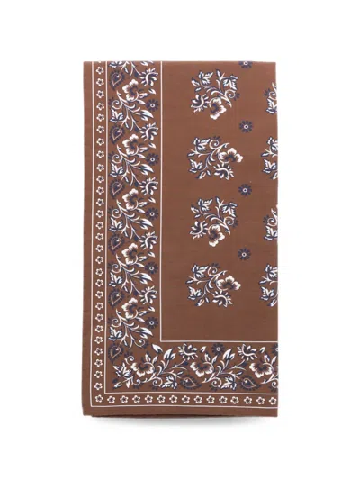 Canali Floral-print Bandana Tie In Brown