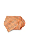 Canali Floret Print Silk Classic Tie In Orange