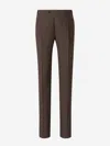 Canali Pressed-crease Trousers In Brown