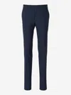 Canali Chambray Wool-blend Trousers