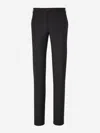 Canali Wool Trousers In Coal Grey