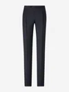 Canali Wool Trousers In Midnight Blue