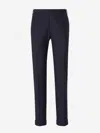 Canali Formal Wool Trousers In Midnight Blue