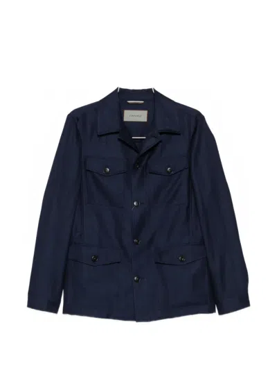 Canali Four-pocket Jacket In Blue