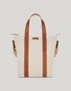 Canali Fourre-tout En Cuir Bovin Et Toile In Neutral