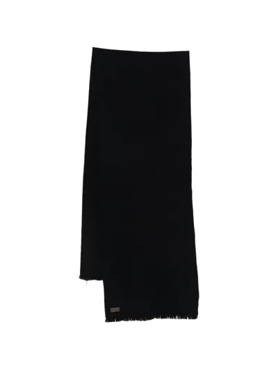 Canali Fringed Scarf In Black