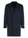 Canali Long-sleeved Coat In Blue