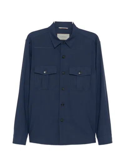 Canali Jacke Mit Vordertasche In Blue