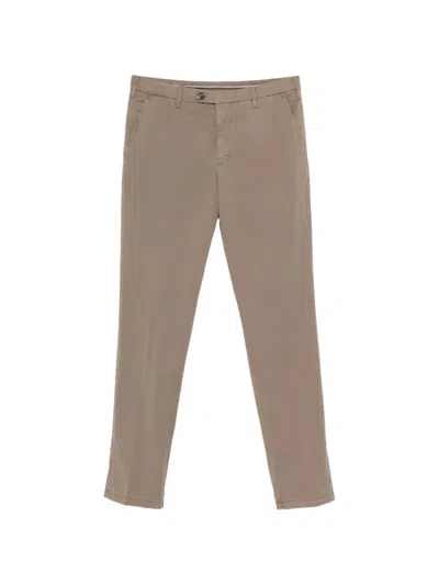 Canali Front-pleat Trousers In Brown