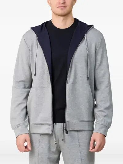 Canali Full Zip Hoodie In Gray