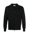 Canali Funnel Neck Zip-up Jumper In Black