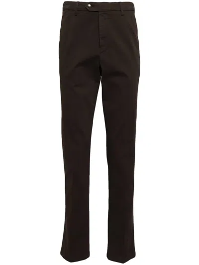 Canali Gabardine Chino Trousers In Brown