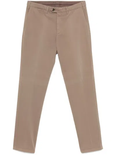 Canali Gabardine-weave Chinos In Neutrals