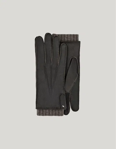 Canali Gant En Cerf Avec Rivet Et Doublure En Cachemire In Gray