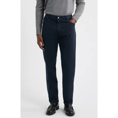 Canali Garment Dyed Bull Denim Jeans In Black