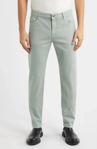 Canali Garment Dyed Bull Denim Jeans In Green