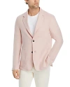 Canali Garment Dyed Linen Two Button Blazer In Pink