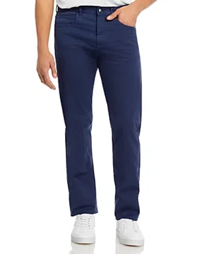 Canali Garment Dyed Regular Fit 5 Pocket Trousers In Blue