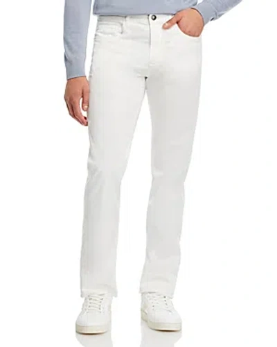 Canali Garment Dyed Regular Fit 5 Pocket Trousers In White