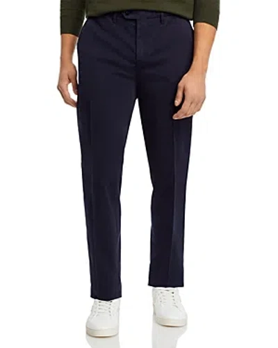 Canali Garment Dyed Regular Fit Pants In Navy