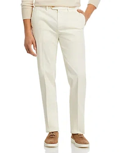 Canali Garment Dyed Regular Fit Trousers In White