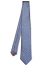 Canali Geometric Pattern Blue/black/white Tie In Blue