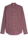 Canali Geometric-pattern Cotton Shirt In 红色