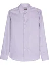 Canali Geometric-pattern Cotton Shirt In 粉色