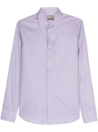 Canali Geometric-pattern Cotton Shirt In 粉色