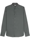 Canali Geometric-pattern Cotton Shirt In Green