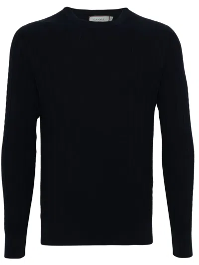 Canali Geometric-pattern Jumper In Blau