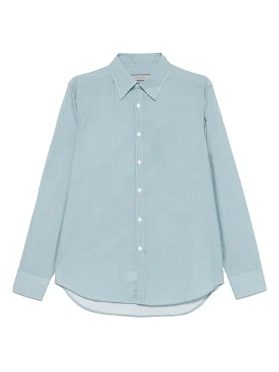 Canali Geometric-pattern Shirt In Green
