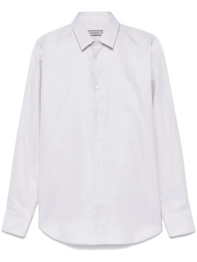 Canali Geometric-pattern Shirt In Grey
