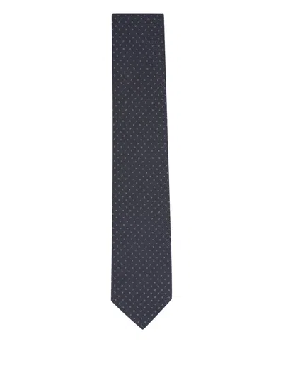 Canali Geometric-pattern Silk Tie In Black